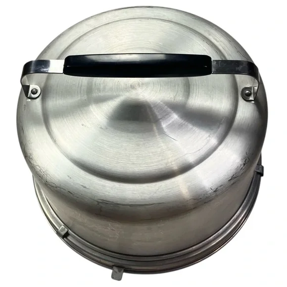 Mirro Aluminum Cake Saver Carrier Locking Lid W/ Handle Pan Vintage 60s USA Made - Picture 2 of 13